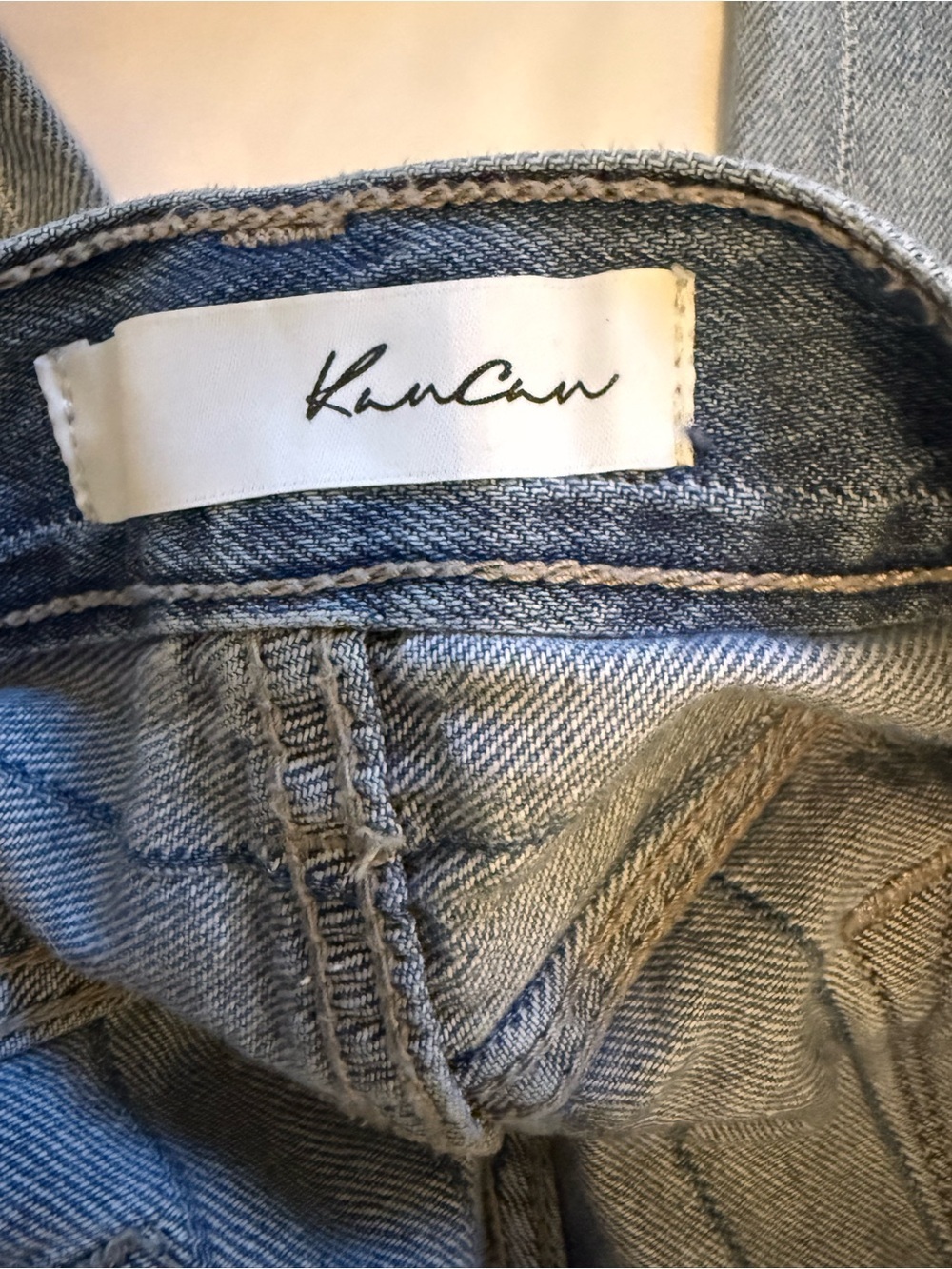 KanCan Light Blue Straight Leg Jeans with Button Front - Picture 3 of 5